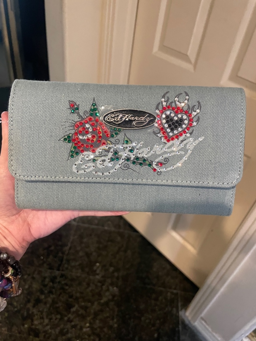 Ed Hardy Denim Trifold Wallet